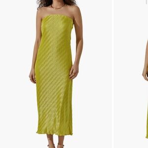 ASTR the label chartreuse dress